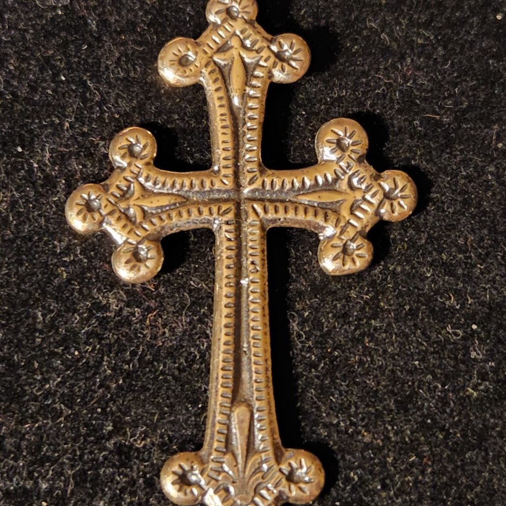 Wonderfully Made Vintage Sterling Silver Cross 2-1/2" x 1-1/4"   9.5g